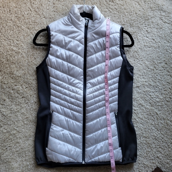 Xersion Reflective Vest Silver Black Small Zip Jacket Athletic - Picture 3 of 7